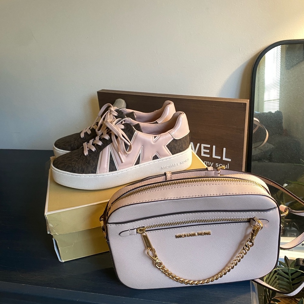 Michael Kors Pink and Brown Women's Sneakers - Picture 7 of 8